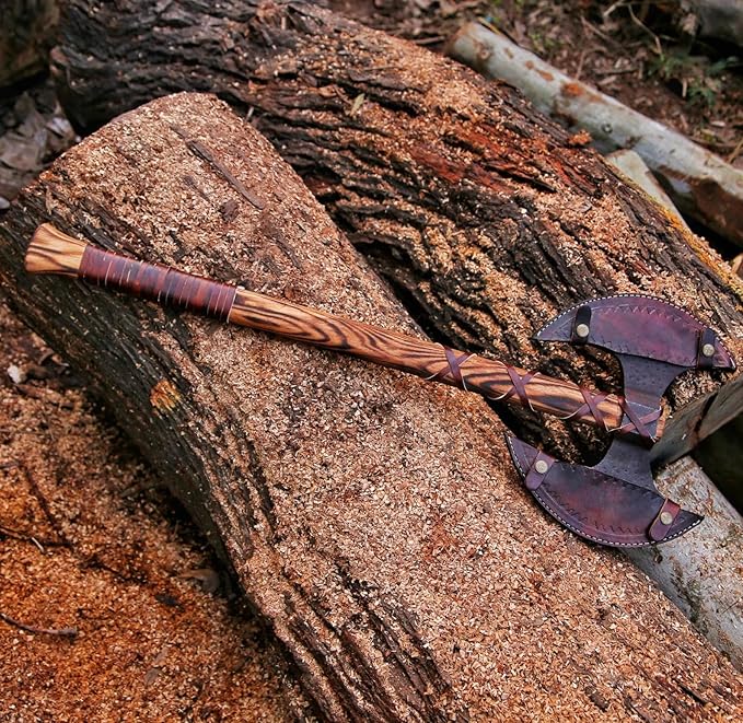 Hnadmade Two Handed Large Berserker Axe Norse Axe Scandinavian Viking Dane Ashwood Handle Functional Axe (FM-0008) ((FM-0008))