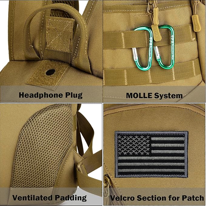 CREATOR Motorcycle Backpack for Men 20L Tactical Military Bag Outdoor Molle Backpack Army Assault Pack for Men