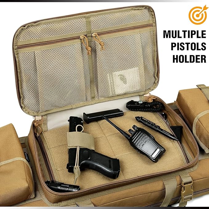 DBTAC Double Rifle Bag 32 + Tactical Concealed Carry Sling Bag Small (Brown)