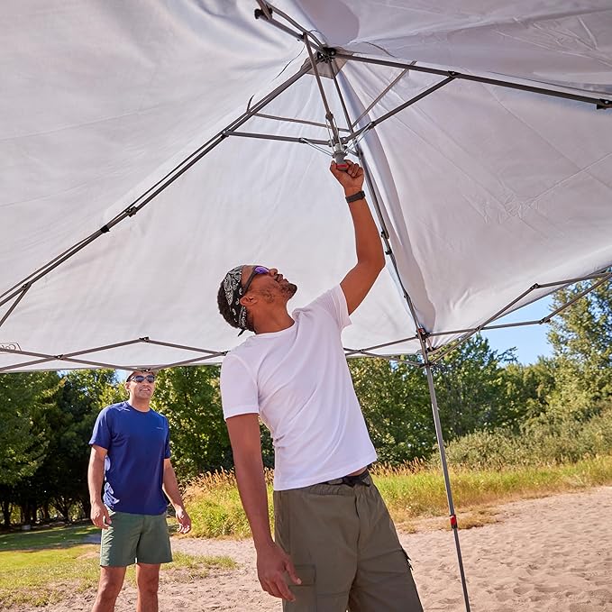 Coleman Oasis Lite Pop-Up Canopy Tent with Side Wall Attachment Portable Shelter with Easy Setup &amp Takedown Wheeled Carry Bag Included 7x7/10x10ft Sizes