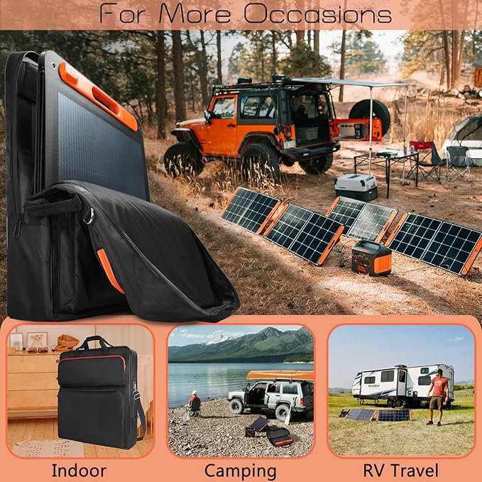 Solar Panel Storage Bag Compatible with 2 Jackery 100W / 200W Padded Portable Solar Panel Travel Bag Compatible with Jackery SolarSaga (200W | 25.2×24×4.5)