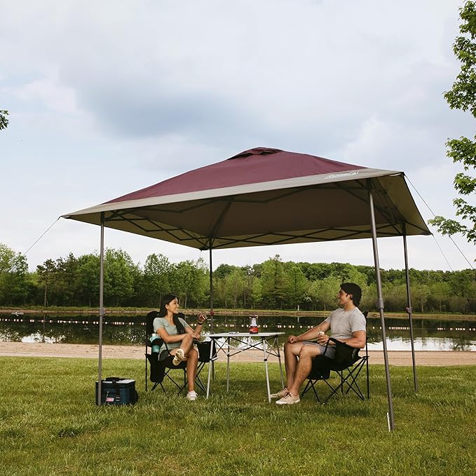 Coleman Oasis Instant Pop-Up Canopy Tent with Side Wall Attachment Portable Shelter with Easy Setup &amp Takedown Wheeled Carry Bag Included 10x10/13x13ft Sizes
