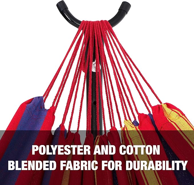 Bliss Hammocks 60 Wide Hammock &amp Built-in Stand w/Carrying Case &amp Hanging Hardware Indoor Outdoor Poolside Patio Backyard Heavy Duty Strong &amp Durable 400 Lbs Capacity