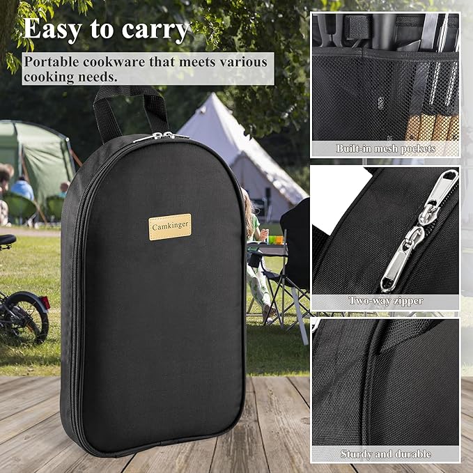 Camping Accessories Kitchen Cooking Utensils Set - Portable Outdoor Camp Cookware Set Silicone Camper Essentials Gear Must Have Supplies for Travel RV BBQ Grill Picnic Hiking