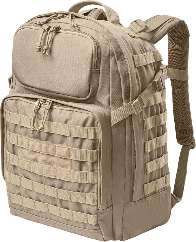 Army Universe Tactical Outdoors MOLLE Backpack 600D Poly Canvas Tough Durable Work &amp Equipment Bag 32L Coyote Brown