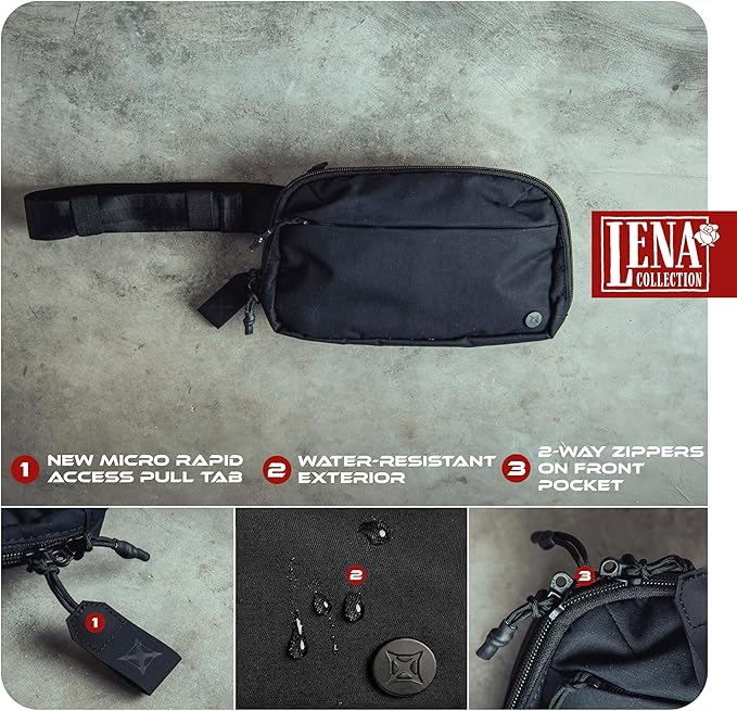 Vertx Everyday Tactical Fanny Pack + - 100% Nylon Fanny Pack for Men and Women with CCW-Ready Design and Rapid Access Tab - Ranger Green - 2L