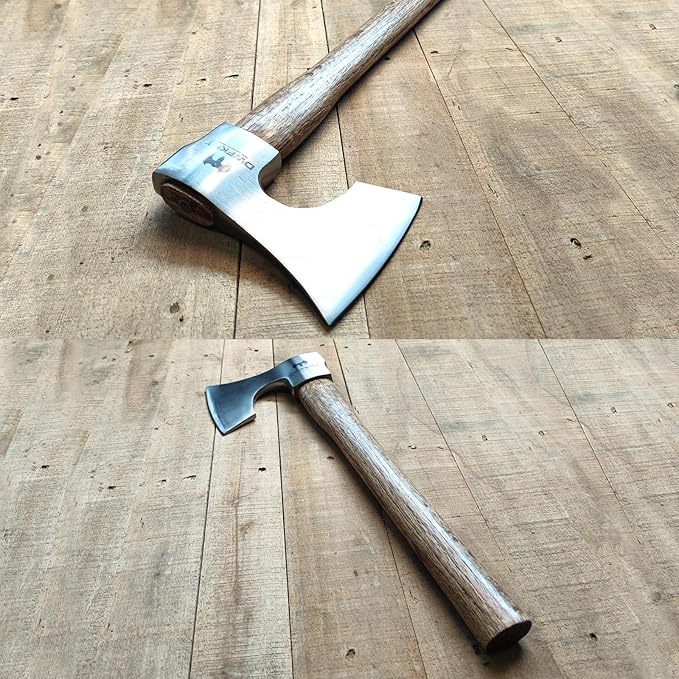 16.5 Throwing Axe 3 Pack Throwing Axe Set with 1065 High Carbon Steel &amp Beech Wood Handle Perfect for Axe Throwing Games Competition and Recreation Ideal Gift for Men (Silver Gray)