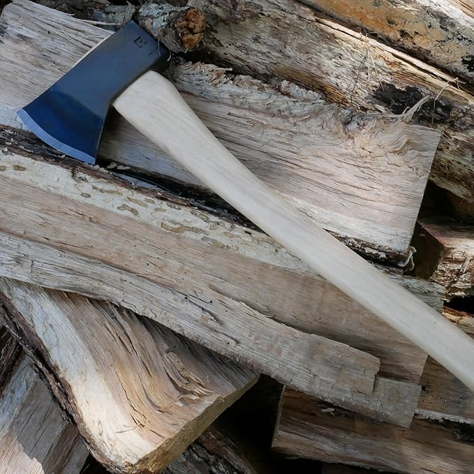 COUNCIL TOOL Hudson Bay Camp Axe - 2 lbs Hand Axe with 24 Curved Hickory Handle &amp Hardened Poll - SU20HB24C