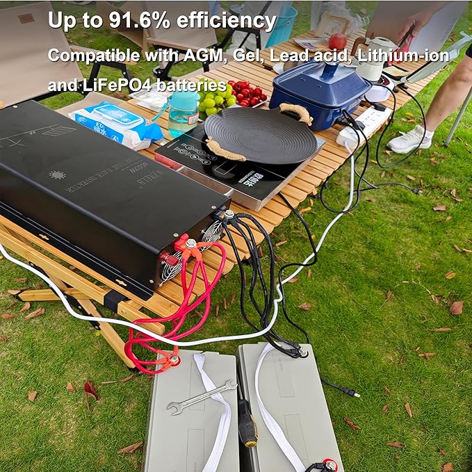 WZRELB 5000W 48V Pure Sine Wave Inverter48 Volt DC to AC 120V 240V Split Phase Power Inverter15ft LCD Remote Panel2*AC Hardwire Terminal10KW Surge