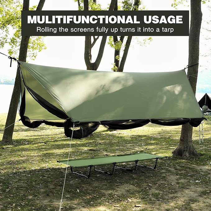 REDCAMP Large Hammock Hot Tent with Stove Jack Waterproof &amp Windproof Winter Wall Tent with Snow Skirt Ultralight 4 Season Tents for Camping Hiking Bushcraft Backpacking Hunting