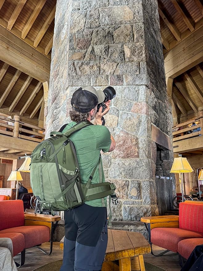 Think Tank BackLight 36L Camera Daypack Backpack for DSLR Mirrorless Photography and Video - Montane Green