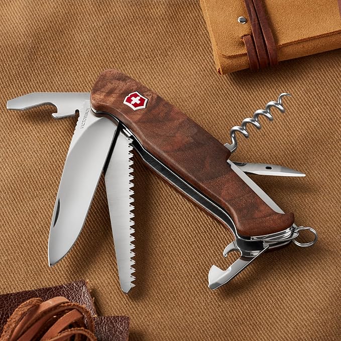 Victorinox RangerWood 55 10 Function Swiss Army Pocket Knife Brown