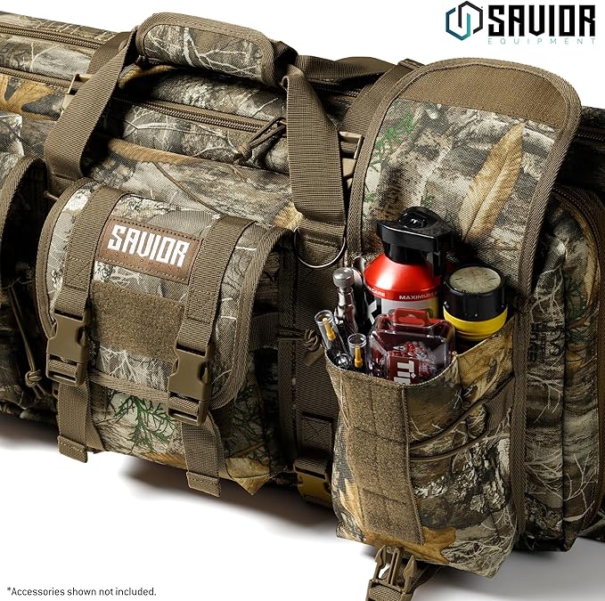 Savior Equipment American Classic Tactical Double Long Gun Bag Pistol Transportation Case w/Backpack Strap Lockable Compartment Available Length in 32 36 42 46 51 55