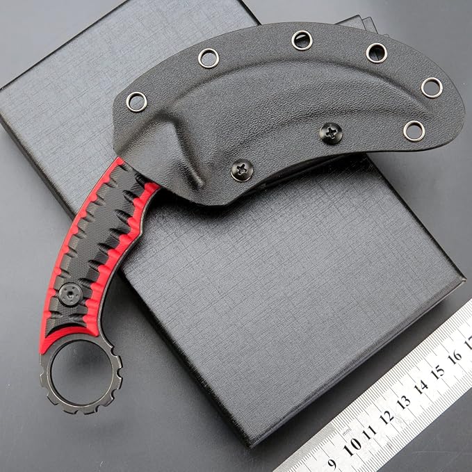 C1112 Fixed knifeFixed Blade KnifeD2 Steel Blade +G10 Handle Outdoor Camping KnivesEDC Tool Knifes with Kydex Sheaths(Red)