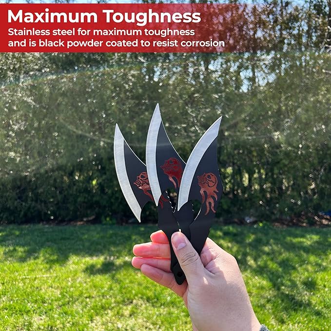 MedievalDepot Fatal Blow Throwing Axe Trio (7.5 Overall Length) - Practice Throwing Tool