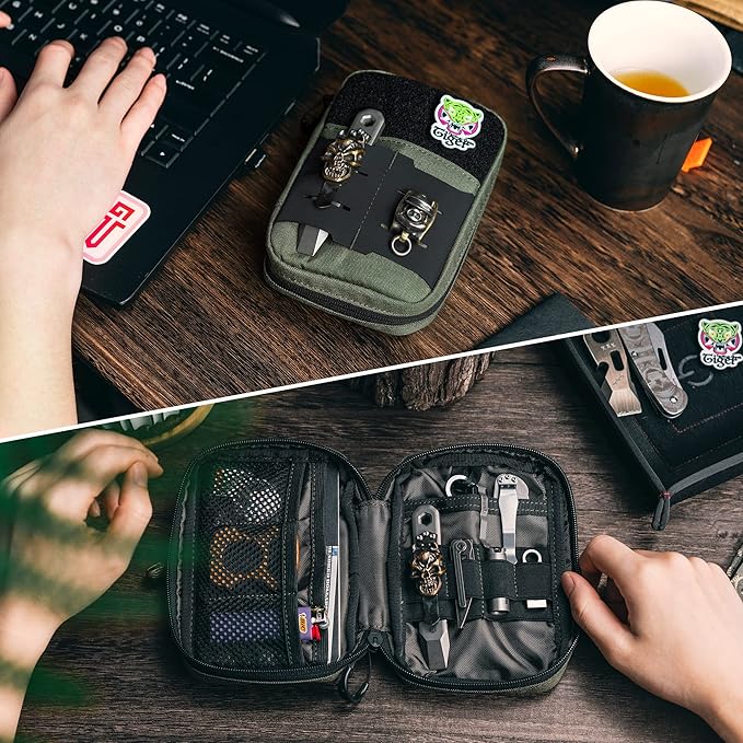 TACTICAL GEEK Block E2.0 EDC Compact Waist Multi-Purpose Molle Pouch Organizer Green