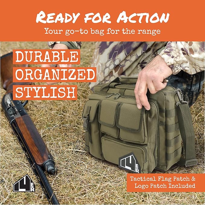 Gun Range Bag | Custom Pistol Range Bag Gun Range Bags for Handguns and Ammo | Shooting Bag Ammo Bag for Range Pistol Bag Handgun Bag | Firing Range Bags Shooting Gun Bag