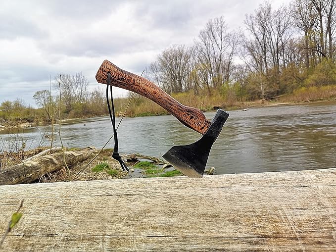Mastiff Gears® Master Hand-Forged Mini Hatchet Wooden Handle Camping Axe Wood Splitting Axe for Camping bushcraft Hunting Survival Enthusiast