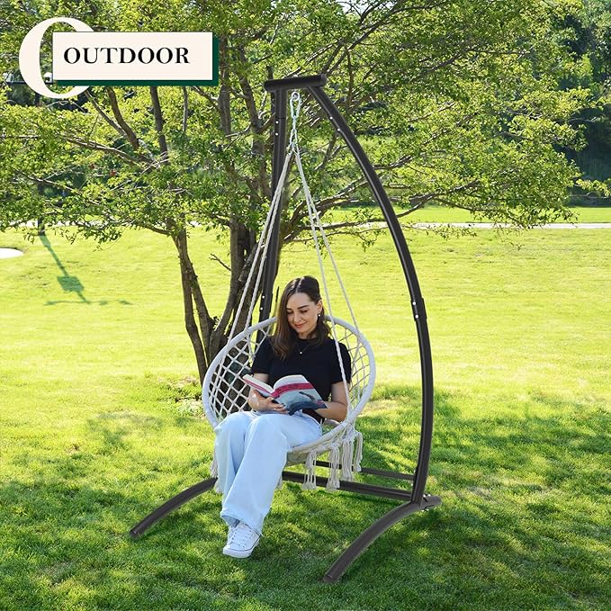 G TALECO GEAR C-Type Hanging Hammock Chair Stand Heavy Steel Swing Hammock Chair Stand Suitable for Indoor and Outdoor Swing Frame（Seat not Include）