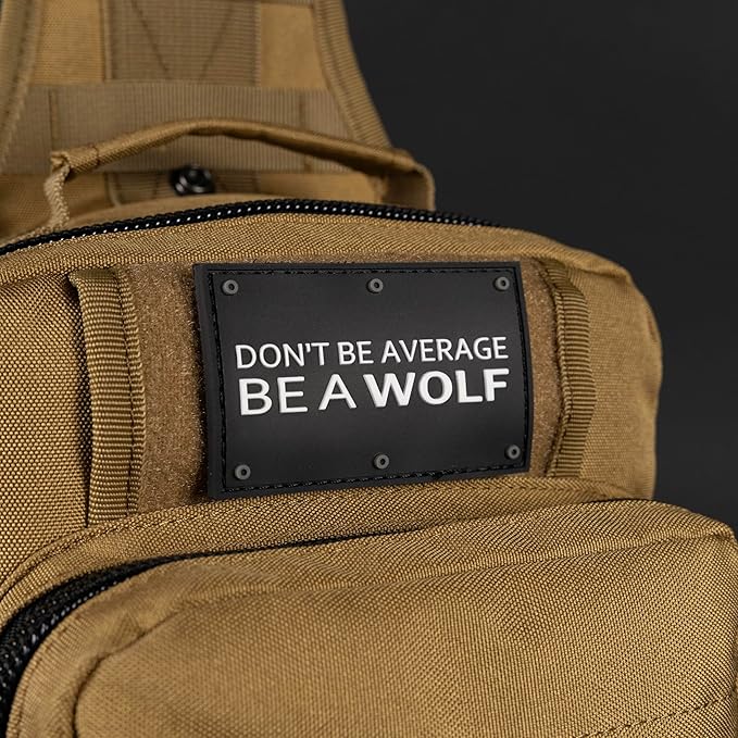 WOLFpak 9L Tactical Sling Bag (Khaki) | Concealed Carry CCW Backpack | Military Crossbody EDC Daypack Molle Chest Shoulder Pack for Hiking Travel Work |