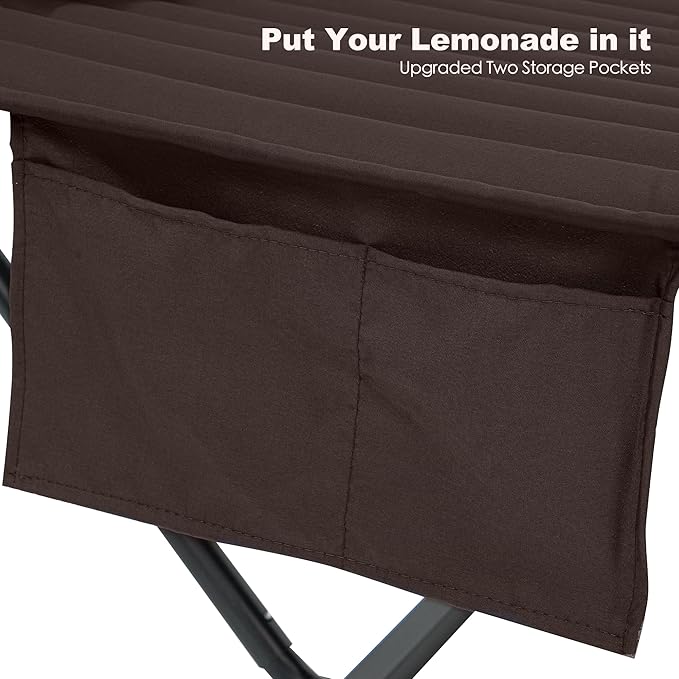 GAFETE 2 Person Hammock with Stand for Outside Heavy Duty Steel Stand Double 55inch Hammocks Large Removable Pillow Storage Bags Max 475 lbs Capacity (Brown)