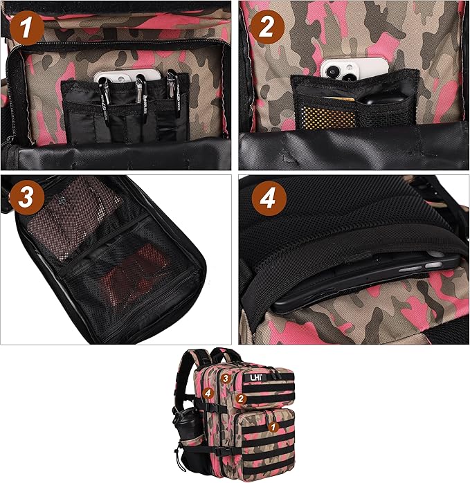 LHI Tactical Military Backpack for Men and Women 25L/35L Army Assault Pack Bag Small Rucksack with Bottle Holder