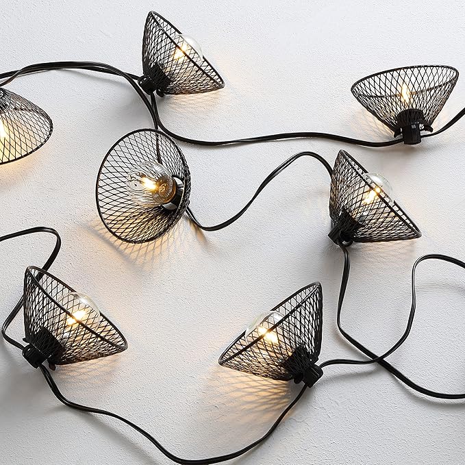 SAFAVIEH Lighting Collection Junia Black 10-Foot LED Outdoor String Lights