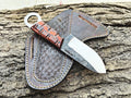 TAC KNIVES 7'' Full Tang Fixed Blade Outdoor Camping Hunting Knife In Sheath Gift For Him | 1095 High Carbon Steel | SKINNER Gift Cowboy knives Pancake leather sheath (ORANGE)