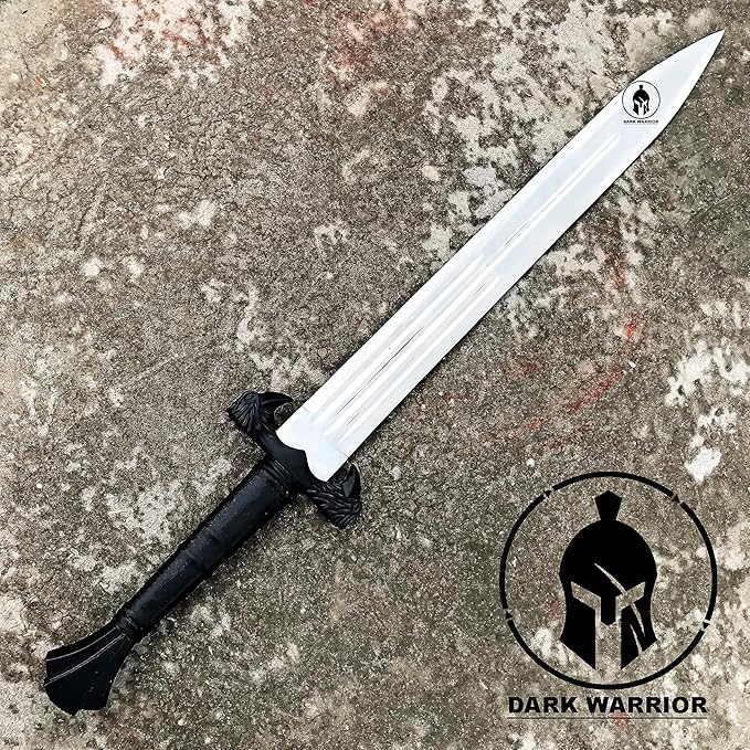 [DARK-WARRIOR] Handmade Viking Raven Sword 30 - Inch Viking Sword Real Short Sword with Sheath Replica Props mens gifts Cosplay [Hugin and Munin: Odin's Ravens Style Guard]