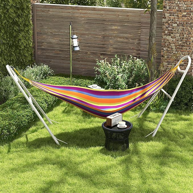 10.3 feet 550 pounds Hammock Stand Durable Portable Fully Adjustable Weather Resistant Off-White Heavy-Duty Steel FFor rame Includes CarryBag