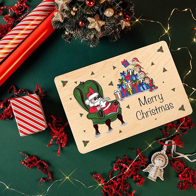 Creative Deco Personalized Christmas Tree Wooden Storage Box | 11.8x7.87x5.51in (+-0.5) | Hinged Lid Handles Engraving | Multiple Choice | Gift Box | Rough UNSANDED Keepsake Memory Souvenir Chest