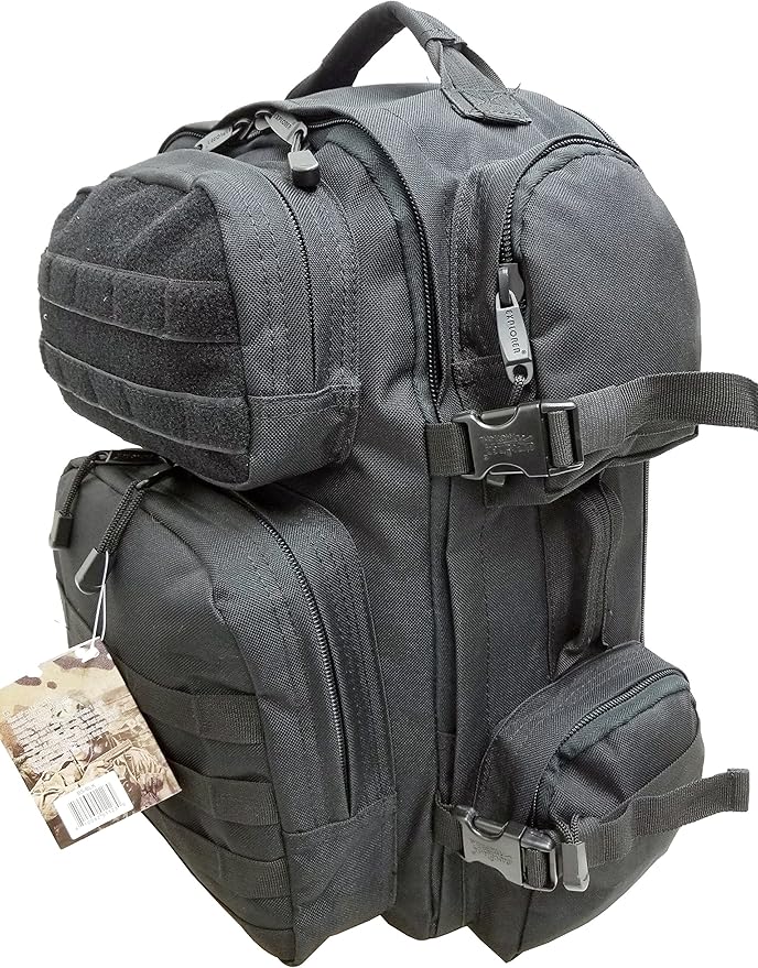 EXPLORER Black Tactical 3 Day Military Tactical Combat Assault Pack Molle Bug Out Bag Backpack for Outdoor Hiking Camping Trekking Hunting
