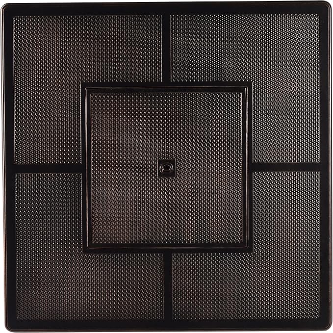 Oakland Living Aluminum 570000 BTU 42 in. Square Propane Black Fire Pit Table with Fire Beads Lid Propane Tank Cover and Table Fabric Covers in Copper FinishAZREGIS-FPT-AC