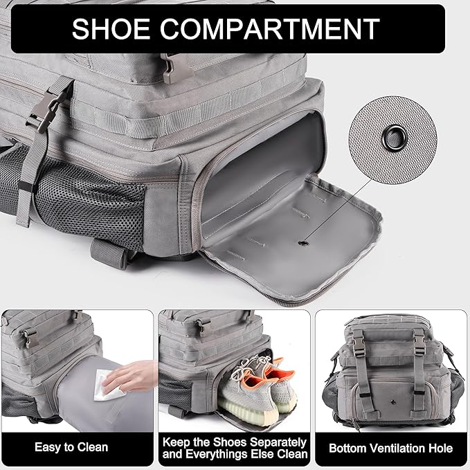 LHI Tactical Military Backpack for Men and Women 25L/35L Army Assault Pack Bag Small Rucksack with Bottle Holder