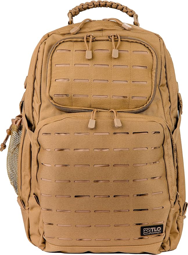 TLO Outdoors TacPack40L Tactical Backpack - Water Resistant 40 Liter Capacity Daypack Rucksack Gear Bag Laptop Bag