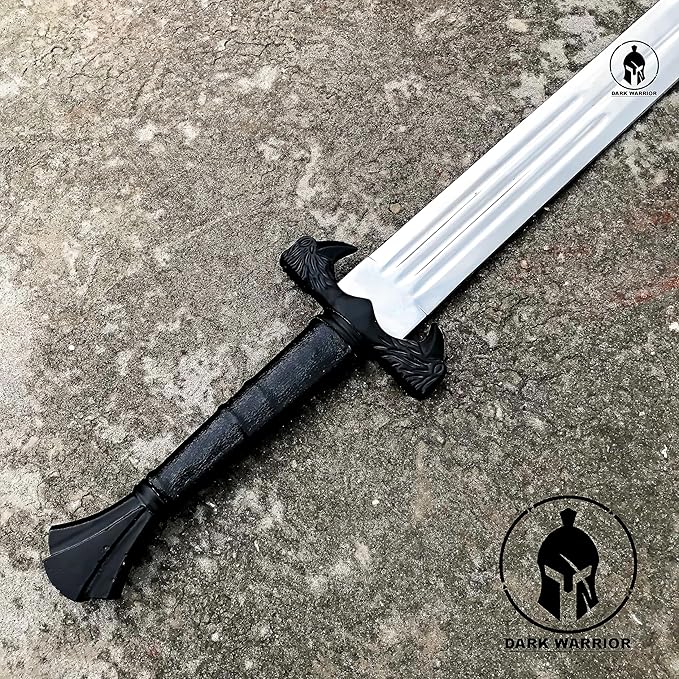[DARK-WARRIOR] Handmade Viking Raven Sword 30 - Inch Viking Sword Real Short Sword with Sheath Replica Props mens gifts Cosplay [Hugin and Munin: Odin's Ravens Style Guard]