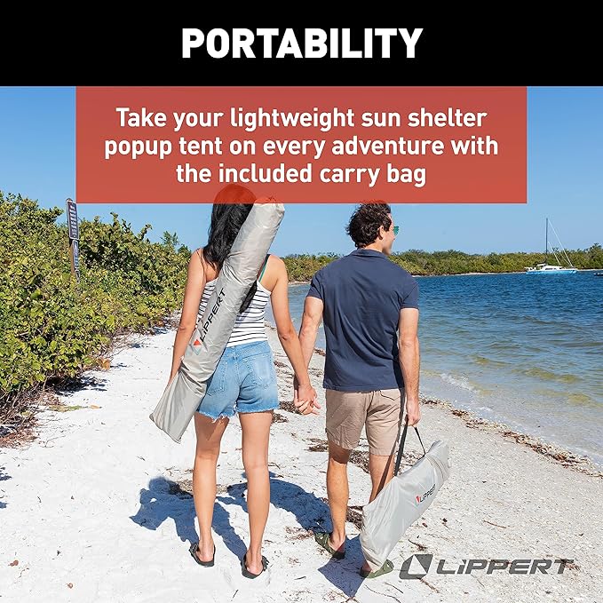 Lippert Picnic Popup Sun Shelter for Camping Beach Trips and Outdoor Concerts - Tent