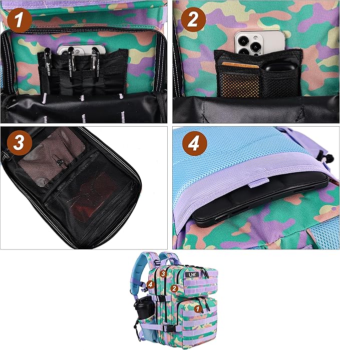LHI Tactical Military Backpack for Men and Women 25L/35L Army Assault Pack Bag Small Rucksack with Bottle Holder