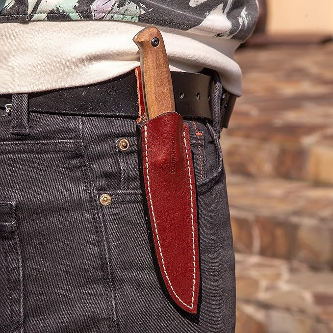 BPSKNIVES BS1FT SSH - Full-Tang Fixed-Blade Knife - Sharp Stainless Steel Bushcraft Knife With Sheath - Survival Compact Knife - Tactical Outdoor Camp Knives