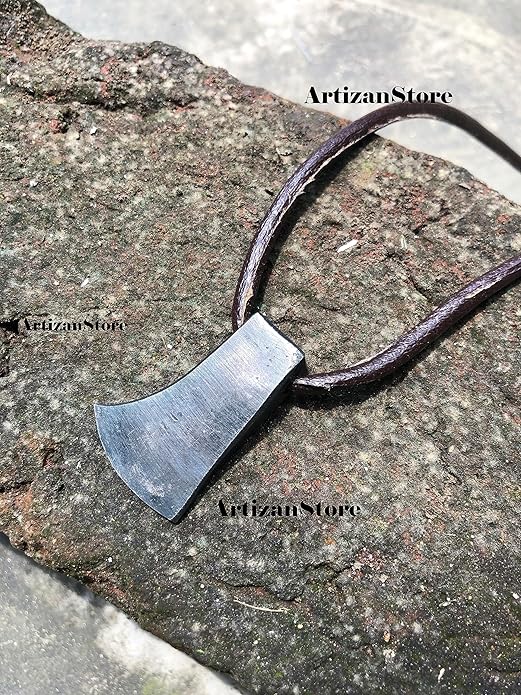 ARTIZANSTORE Forged Iron Viking Axe Pendant