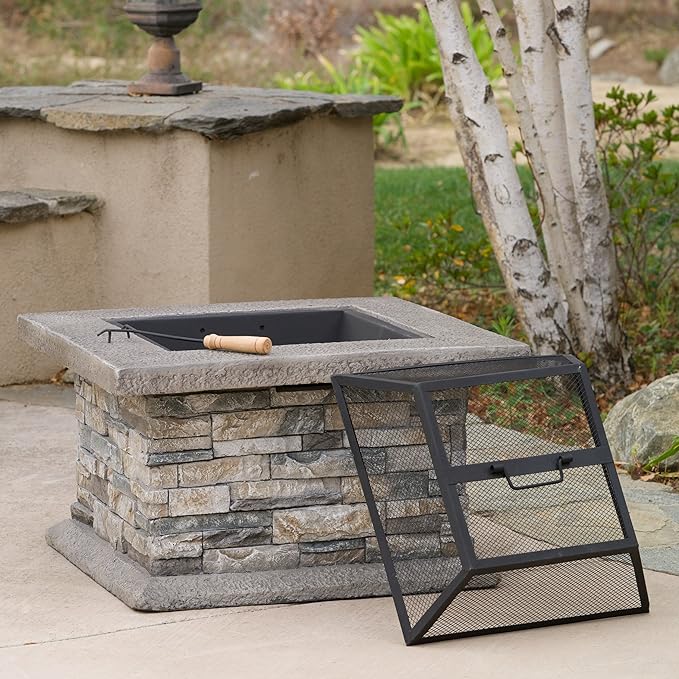 Christopher Knight Home Crestline Outdoor Fire Pit Natural Stone