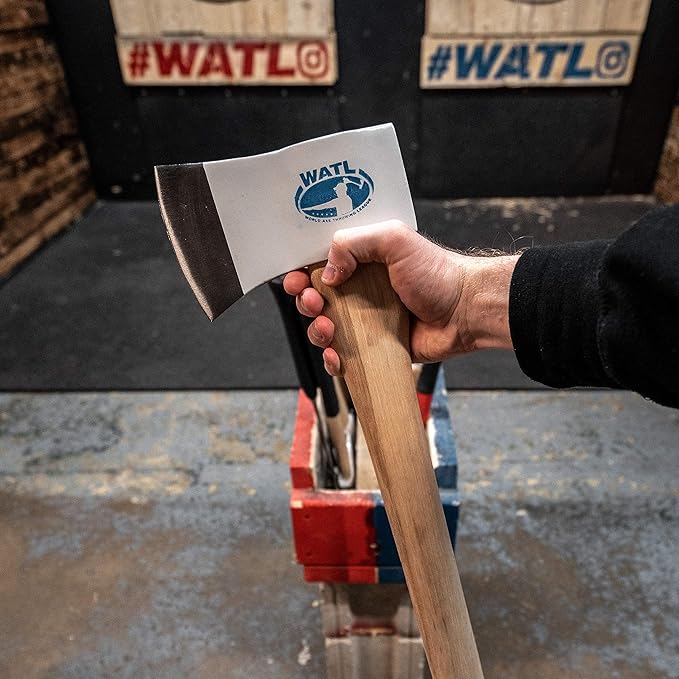 The Big Axe: World Axe Throwing League Premium Competition Throwing Axe &amp Multi-Purpose Camping Axe or Wood Splitting Axe with Hickory Wooden Handle