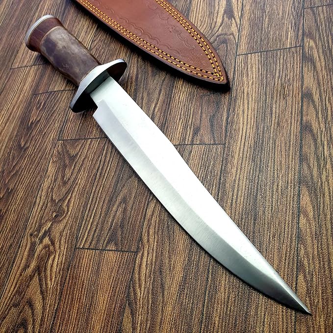 HK 44 Hunting Knife With Leather Sheath Camping Knives Outdoor D2 Steel Full Tang Fixed Blade Handmade Camp Survival Tactical Knife