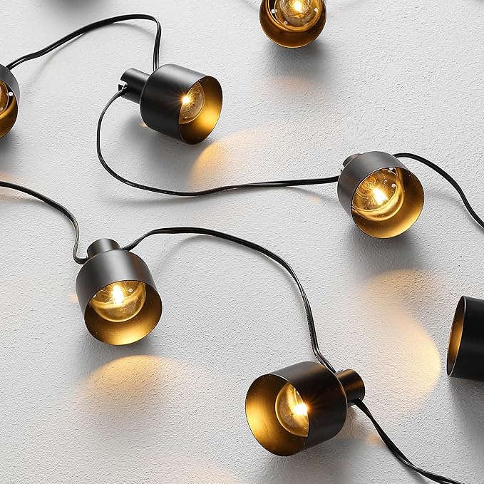 SAFAVIEH Lighting Collection Adaner Black 10-Foot LED Outdoor String Lights