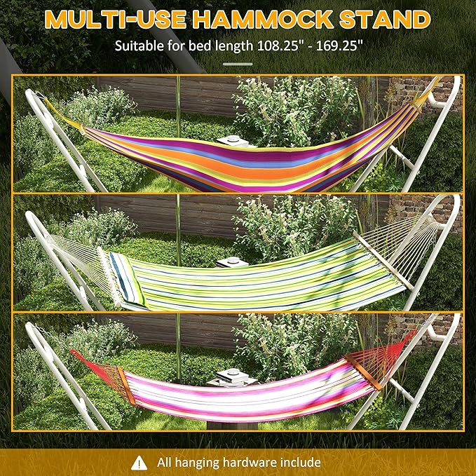 10.3 feet 550 pounds Hammock Stand Durable Portable Fully Adjustable Weather Resistant Off-White Heavy-Duty Steel FFor rame Includes CarryBag