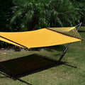 Jumbo Caribbean Hammock and Metal Tribeam Stand (Yellow)