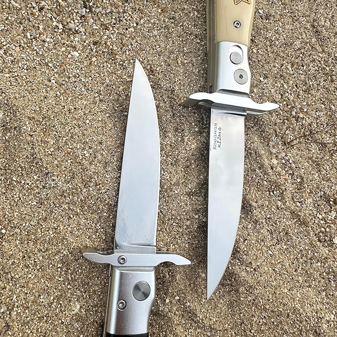 Russia KGB Pocket Folding Knife with Stainless Steel Drop Point Blade Knives and Lightweight Lockback Multi-Tool for Camping Outdoor HuntingSurvival and EDC (Light yellow)