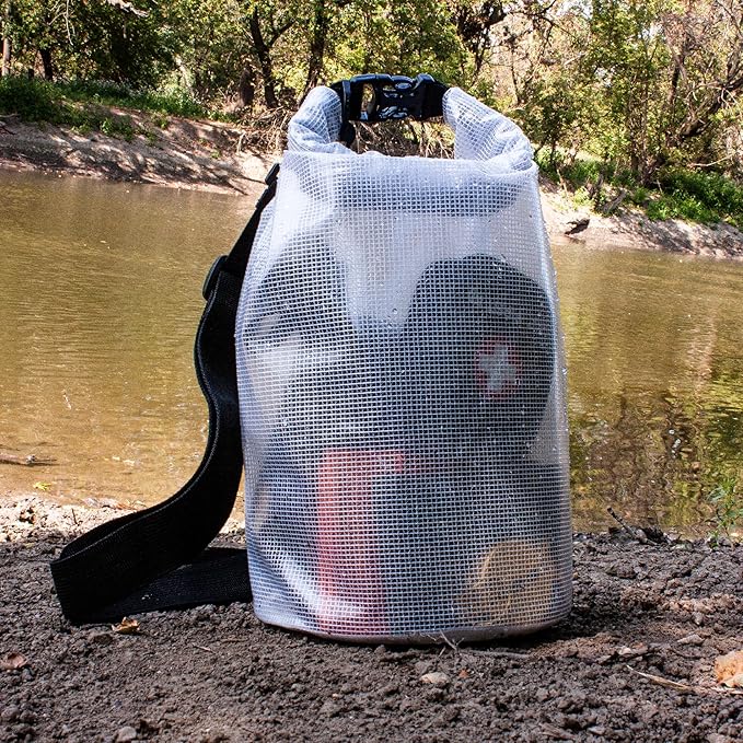 Fox Outdoor Products Super Heavy Weight Dry Bag – Waterproof PVC Roll-Top Duffel with Grip &amp Strap Design for Gear Storage 10 LITER CLEAR