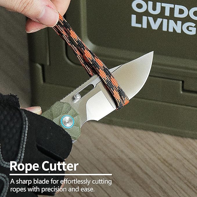 ALBATROSS Outdoor Style Father's Day Gifts Green Ultra-Light Pocket Knife 2oz Satin D2 Blade G10 Handle Liner Lock Thumb Hole Gift Box for Father's Day Birthday