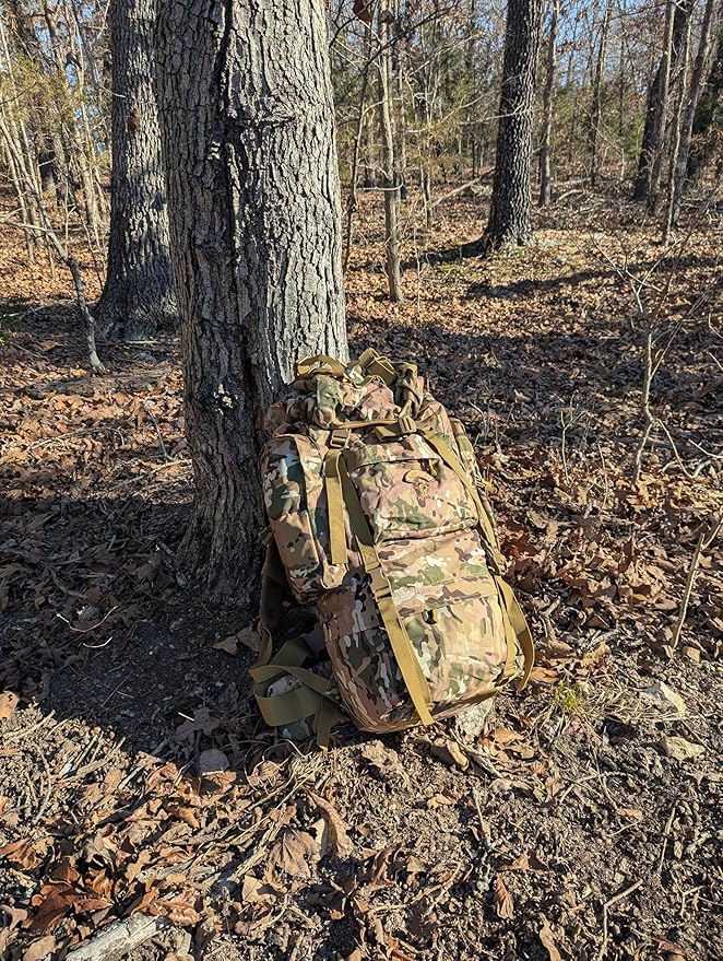 65L Military Backpack – 5DAY RECON Waterproof 900D Oxford Rucksack MOLLE System Heavy Duty Outdoor Bag for Hiking Travel &amp Huntingl (Multicam 65L)